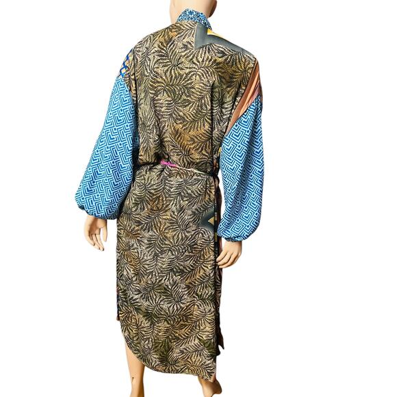 NEW Guru 100% Silk Upcycled Made in India from Vintage Saris One Size Fit M/L - Picture 10 of 16